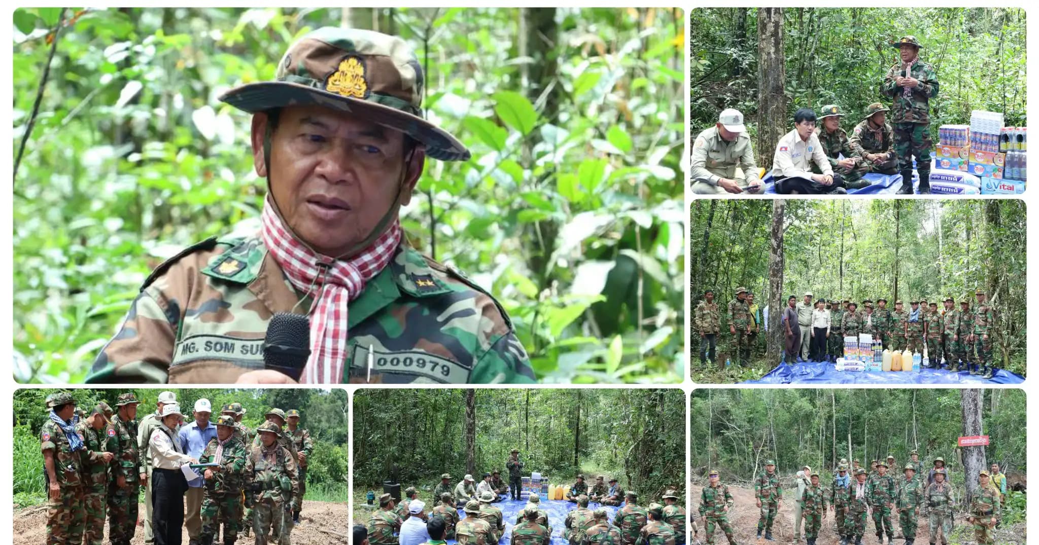 ‎ឧត្ដមសេនីយ៍ទោ សោម ស៊ុន ត្រួតពិនិត្យការកាយប្រឡាយក្រវាត់ព្រំដី និងពង្រឹងវិធានការ ការពារតំបន់ព្រៃសហគមន៍អូរដាស់ស្គរ នៅស្រុកសណ្តាន់ ខេត្តកំពង់ធំ