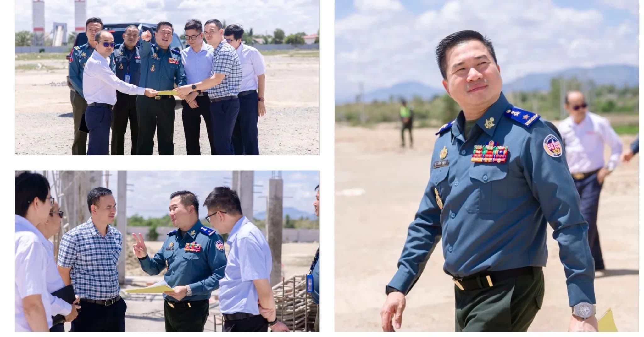 លោកឧត្តមសេនីយ៍ ត្រី ម៉េង ស្រ៊ុន បានអញ្ជើញទទួលជួបសំណេះសំណាលជាមួយ លោក ថៀវ វ៉ាន់ណាម នាយកសាខា Metfone ខេត្តកំពង់ស្ពឺ និងរួមតំណើរបន្តចុះត្រួតពិនិត្យវឌ្ឍនភាពការងារលក្ខណៈបច្ចេកទេសនិងតាមដានវឌ្ឍនភាពការងារ ការសាង់សង់អគារសេនាធិការដ្ឋាន នៃបញ្ជាការដ្ឋានកងរាជអាវុធហត្តខេត្តកំពង់ស្ពឺថ្មី...